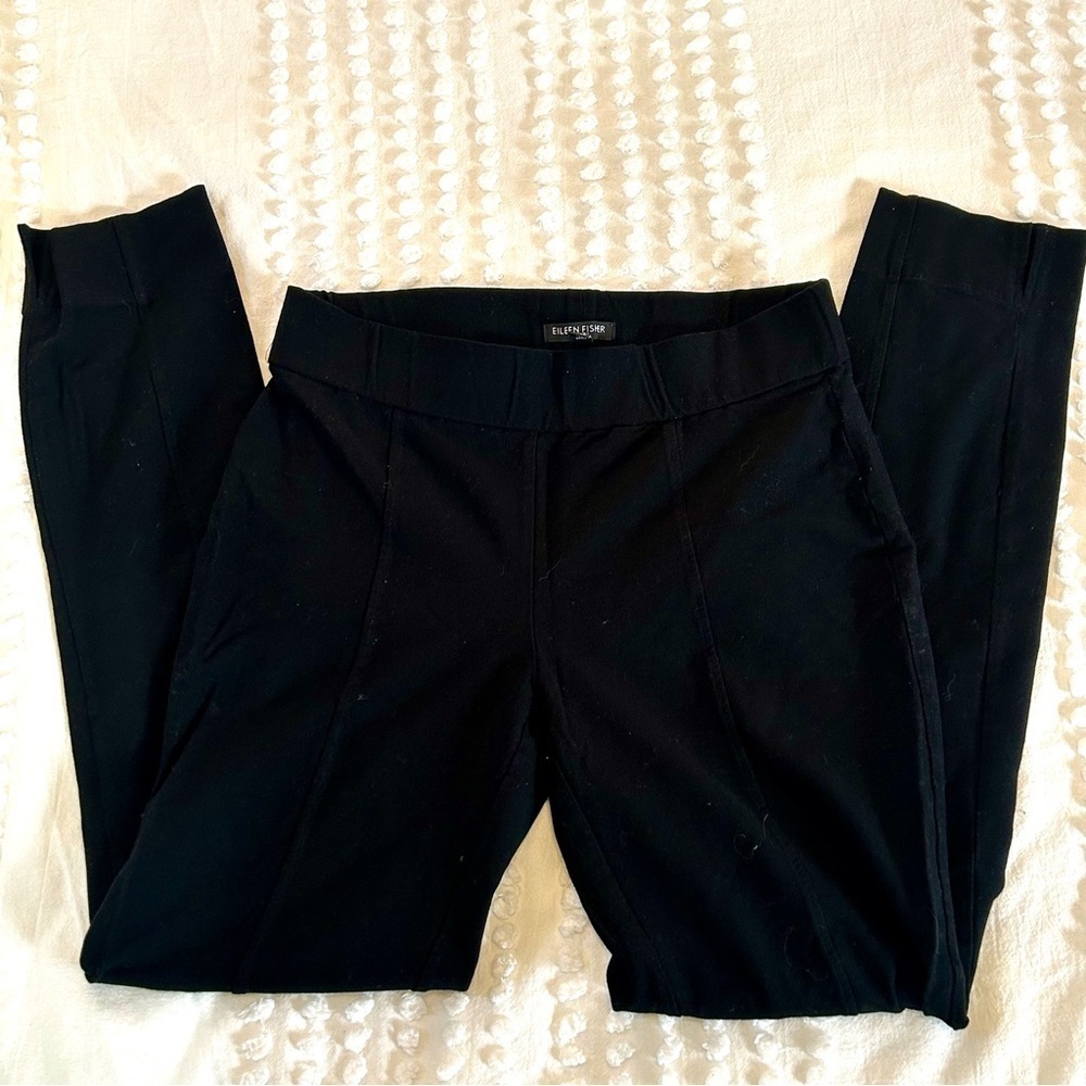 Eileen Fisher Women’s Black Stretch Crepe skinny ankle length pants Sz XS